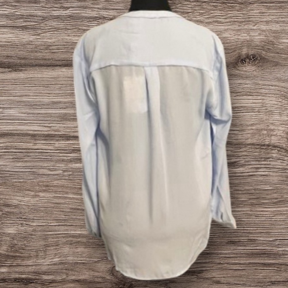 Elie Tahari Light Blue Pleated Blouse - Picture 2 of 7